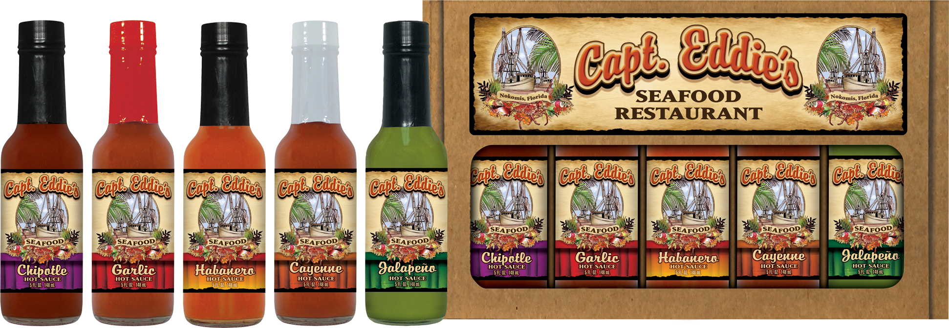 5HS - Five Pepper Pack (5x5oz) - Restaurant - Capt Eddies